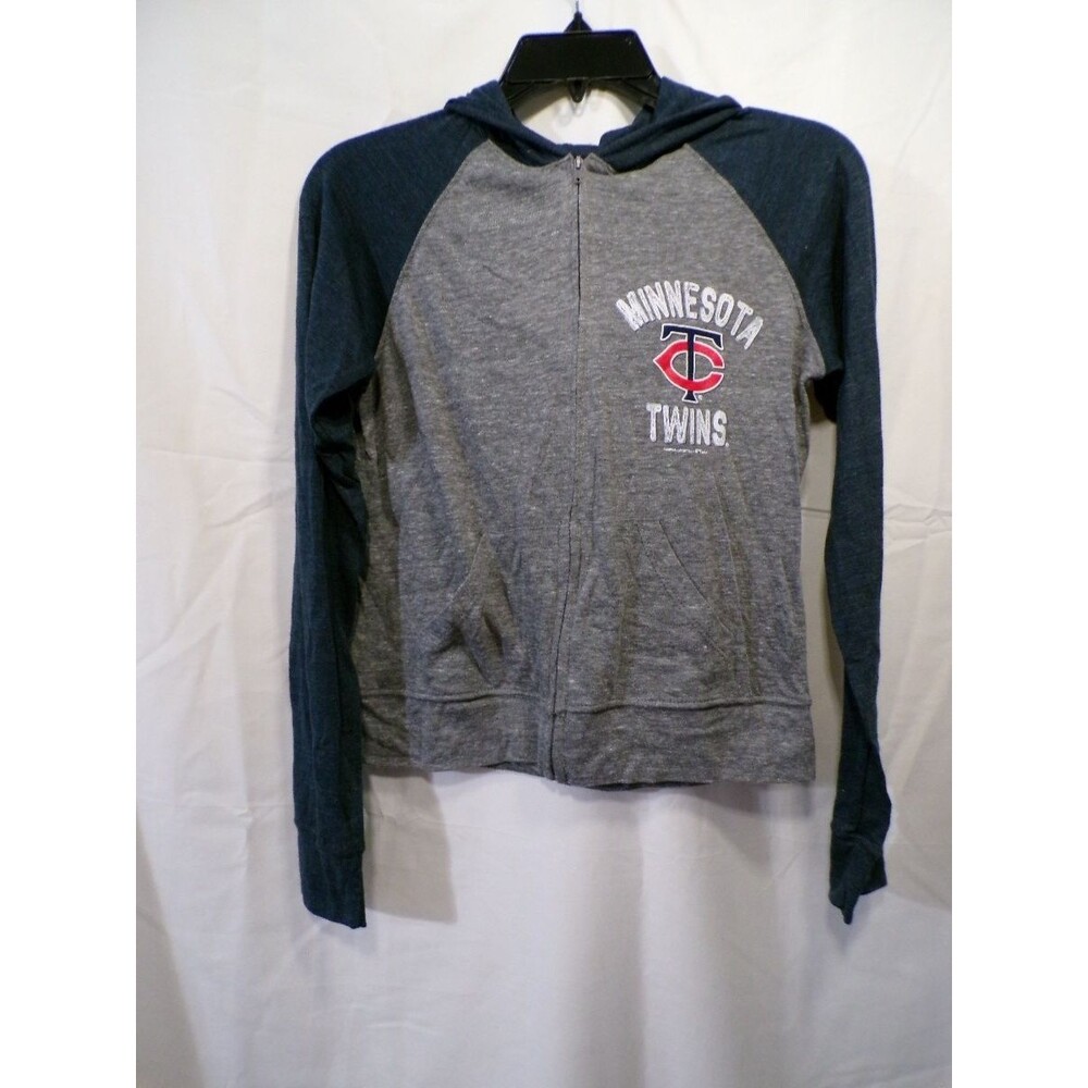 Campus Lifestyle Minnesota Twins Juniors Full Zip Hooded Sweatshirt Gray S